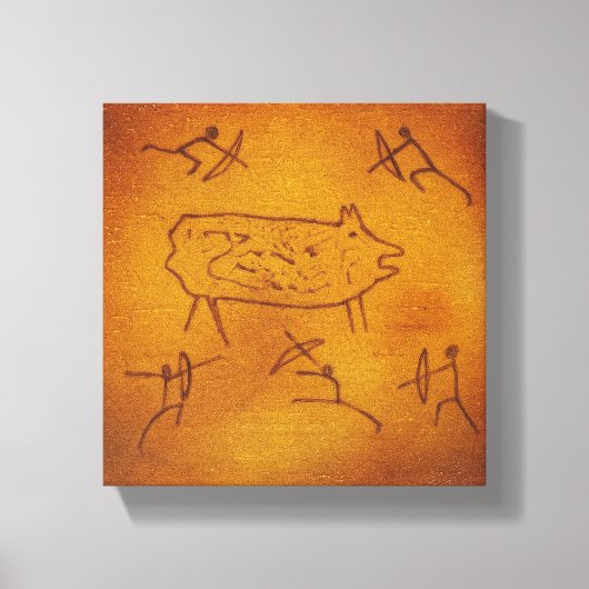 Wild Boar Hunting Canvas Afdruk (Voorkant)
