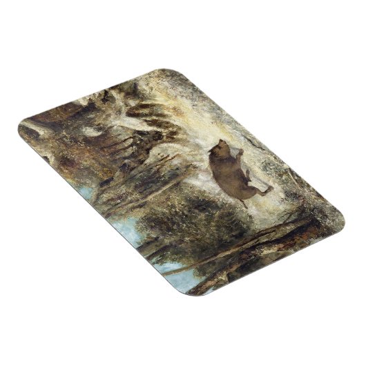 Wild Boar in de sneeuw, getekend als Courbet (nep) Magneet (Rechterzijde)