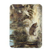Wild Boar in de sneeuw, getekend als Courbet (nep) Magneet (Verticaal)