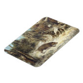 Wild Boar in de sneeuw, getekend als Courbet (nep) Magneet (Linkerzijde)