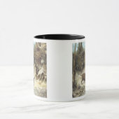 Wild Boar in de sneeuw, getekend als Courbet (nep) Mok (Midden)