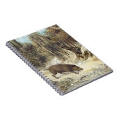 Wild Boar in de sneeuw, getekend als Courbet (nep) Notitieboek (Rechterzijde)