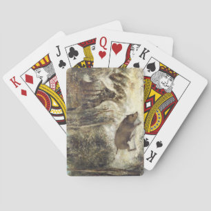 Wild Boar in de sneeuw, getekend als Courbet (nep) Pokerkaarten