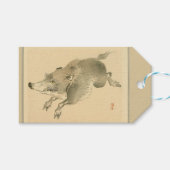 Wild Boar (Japanse kunst) (van Kono Bairei) Cadeaulabel (Voorkant (Horizontaal))