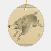 Wild Boar (Japanse kunst) (van Kono Bairei) Keramisch Ornament (Links)