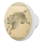 Wild Boar (Japanse kunst) (van Kono Bairei) Keramische Knop (Rechts)