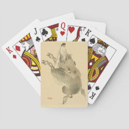Wild Boar (Japanse kunst) (van Kono Bairei) Pokerkaarten