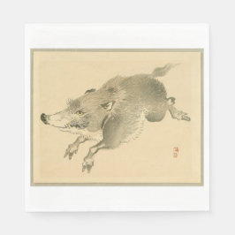 Wild Boar (Japanse kunst) (van Kono Bairei) Servet