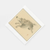 Wild Boar (Japanse kunst) (van Kono Bairei) Servet (Hoek)