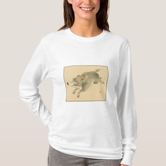 Wild Boar (Japanse kunst) (van Kono Bairei) T-shirt (Voorkant)