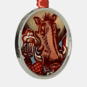 Wild Boar Metalen Ornament (Rechts)