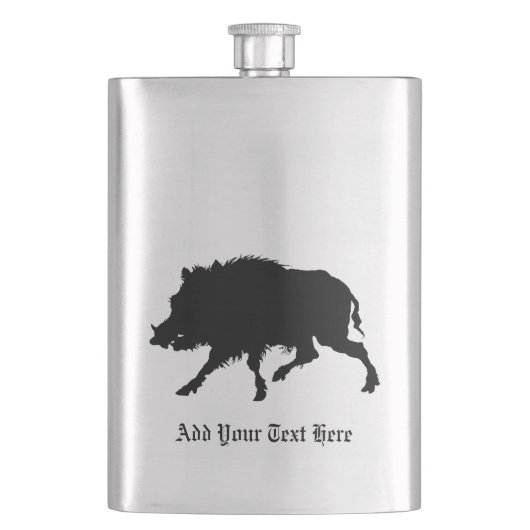 Wild Boar of Wild Pig Elegant Silhouette Flacon (Voorkant)