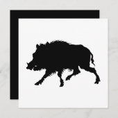 Wild Boar of Wild Pig Elegant Silhouette Kaart (Voorkant / Achterkant)