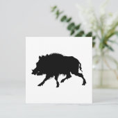 Wild Boar of Wild Pig Elegant Silhouette Kaart (Staand voorkant)