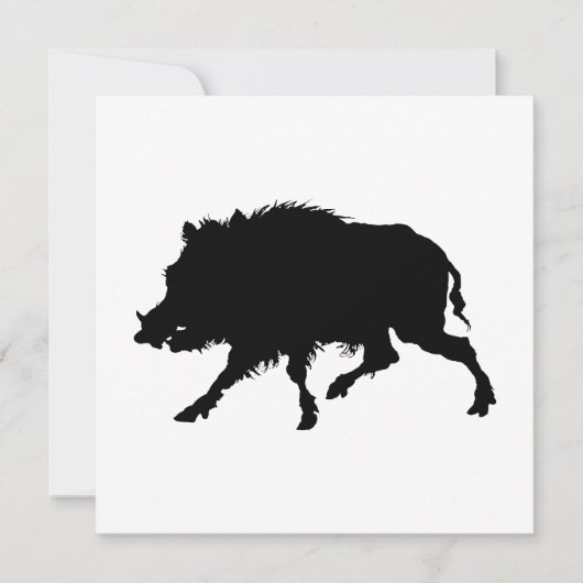 Wild Boar of Wild Pig Elegant Silhouette Kaart (Voorkant)