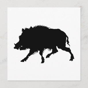 Wild Boar of Wild Pig Elegant Silhouette Kaart
