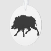 Wild Boar of Wild Pig Elegant Silhouette Ornament (voorkant)