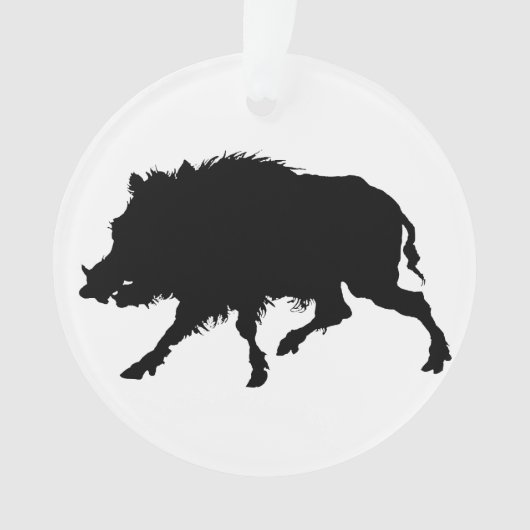 Wild Boar of Wild Pig Elegant Silhouette Ornament (voorkant)