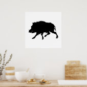 Wild Boar of Wild Pig Elegant Silhouette Poster (Keuken)