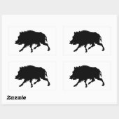 Wild Boar of Wild Pig Elegant Silhouette Rechthoekige Sticker (Vel)