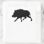 Wild Boar of Wild Pig Elegant Silhouette Rechthoekige Sticker (Tas)