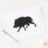 Wild Boar of Wild Pig Elegant Silhouette Rechthoekige Sticker (Envelop)