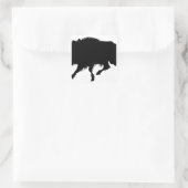 Wild Boar of Wild Pig Elegant Silhouette Vierkante Sticker (Tas)
