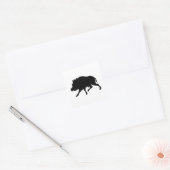 Wild Boar of Wild Pig Elegant Silhouette Vierkante Sticker (Envelop)