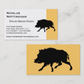 Wild Boar of Wild Pig Elegant Silhouette Visitekaartje (Voorkant / Achterkant)