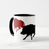 Wild Boar op de vlucht - Antiek Duitse drukkerij Mok (Voorkant links)