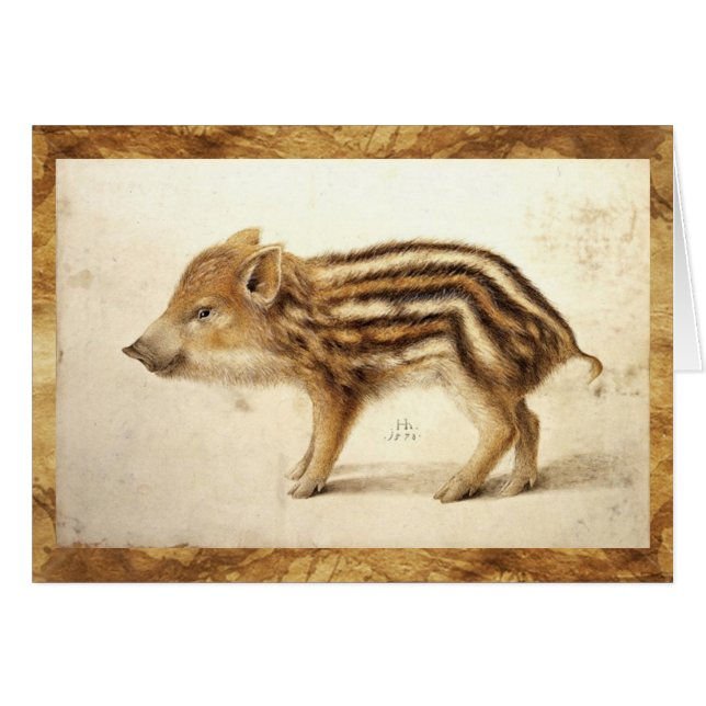 WILD BOAR PIGLET Animal Drawing (Voorkant Horizontaal)