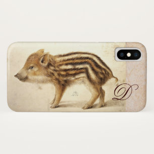 WILD BOAR PIGLET Animal Drawing Monogram Case-Mate iPhone Case