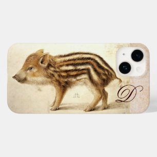 WILD BOAR PIGLET Animal Drawing Monogram Case-Mate iPhone Case