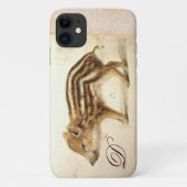 WILD BOAR PIGLET Animal Drawing Monogram Case-Mate iPhone Case (Achterkant)