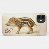 WILD BOAR PIGLET Animal Drawing Monogram Case-Mate iPhone Case (Achterkant (horizontaal))