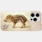 WILD BOAR PIGLET Animal Drawing Monogram Case-Mate iPhone Case (Achterkant (horizontaal))