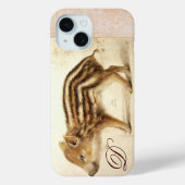 WILD BOAR PIGLET Animal Drawing Monogram Case-Mate iPhone Case (Achterkant)