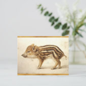 WILD BOAR PIGLET Antiek dierenbeschermingsteken Briefkaart (Staand voorkant)