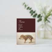 WILD BOAR PIGLET Monogram, Pearl paper Visitekaartje (Staand voorkant)