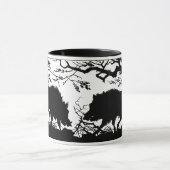 Wild Boar Rooking in the Forest - German Silhouett Mok (Midden)