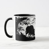 Wild Boar Rooking in the Forest - German Silhouett Mok (Links)