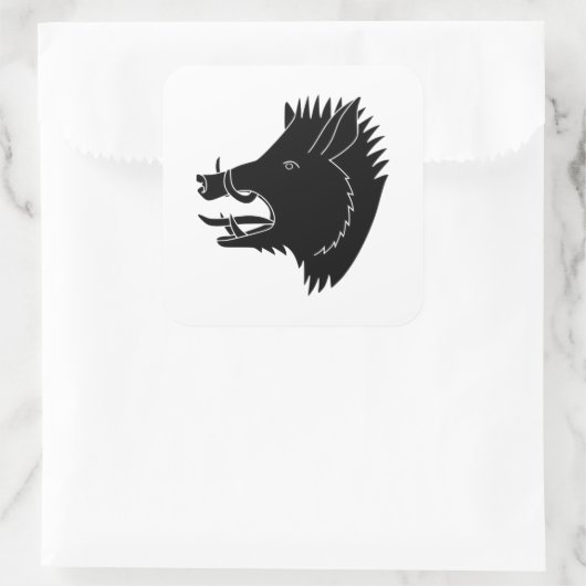 Wild Boar Vierkante Sticker (Tas)