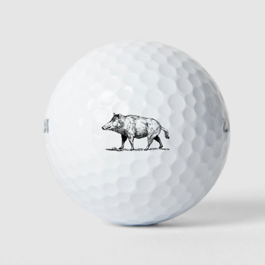 Wild Boar / Wildschwein Golfballen (Voorkant)
