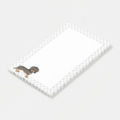 Wild Boar Wire Haire Dachshund Cartoon Dog & Paws Post-it® Notes (Schuin)