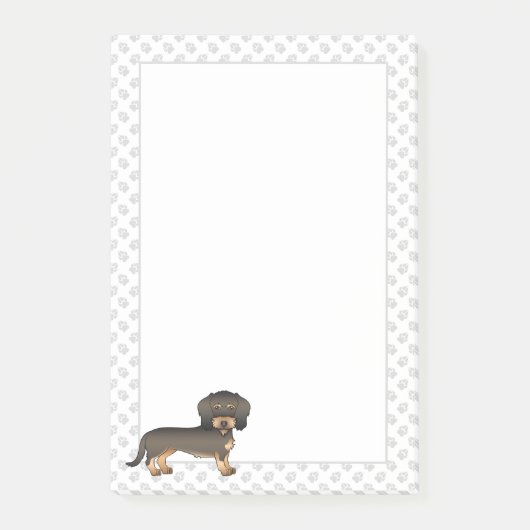 Wild Boar Wire Haire Dachshund Cartoon Dog & Paws Post-it® Notes (Voorkant)