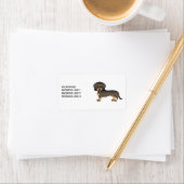 Wild Boar Wire Haire Dachshund Cartoon Dog & Text Etiket (Insitu)