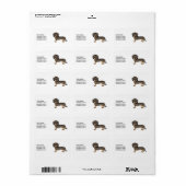 Wild Boar Wire Haire Dachshund Cartoon Dog & Text Etiket (Full Sheet)