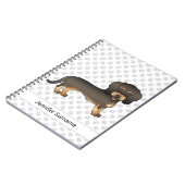 Wild Boar Wire Haire Dachshund Cartoon Dog & Text Notitieboek (Linkerzijde)