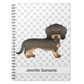 Wild Boar Wire Haire Dachshund Cartoon Dog & Text Notitieboek (Voorkant)