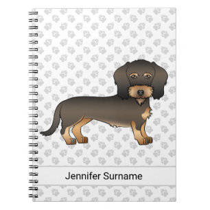 Wild Boar Wire Haire Dachshund Cartoon Dog & Text Notitieboek